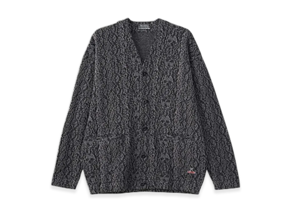 HYSTERIC GLAMOUR Speak No Evil Patch Cardigan "Charcoal Gray"