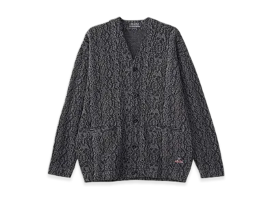 HYSTERIC GLAMOUR Speak No Evil Patch Cardigan "Charcoal Gray"