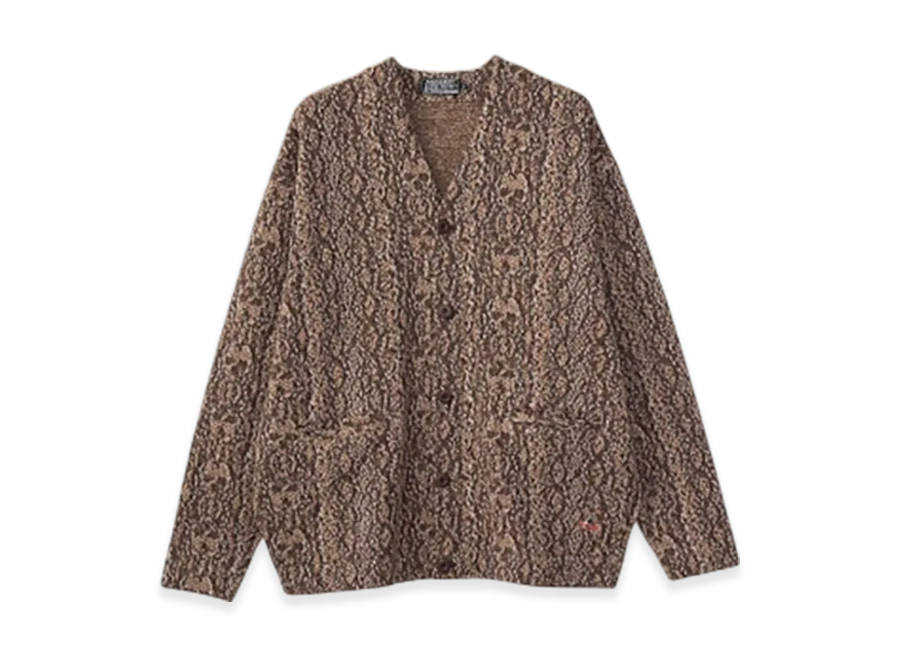 HYSTERIC GLAMOUR Speak No Evil Patch Cardigan "Brown"