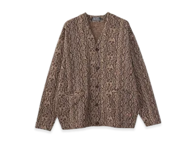 HYSTERIC GLAMOUR Speak No Evil Patch Cardigan "Brown"