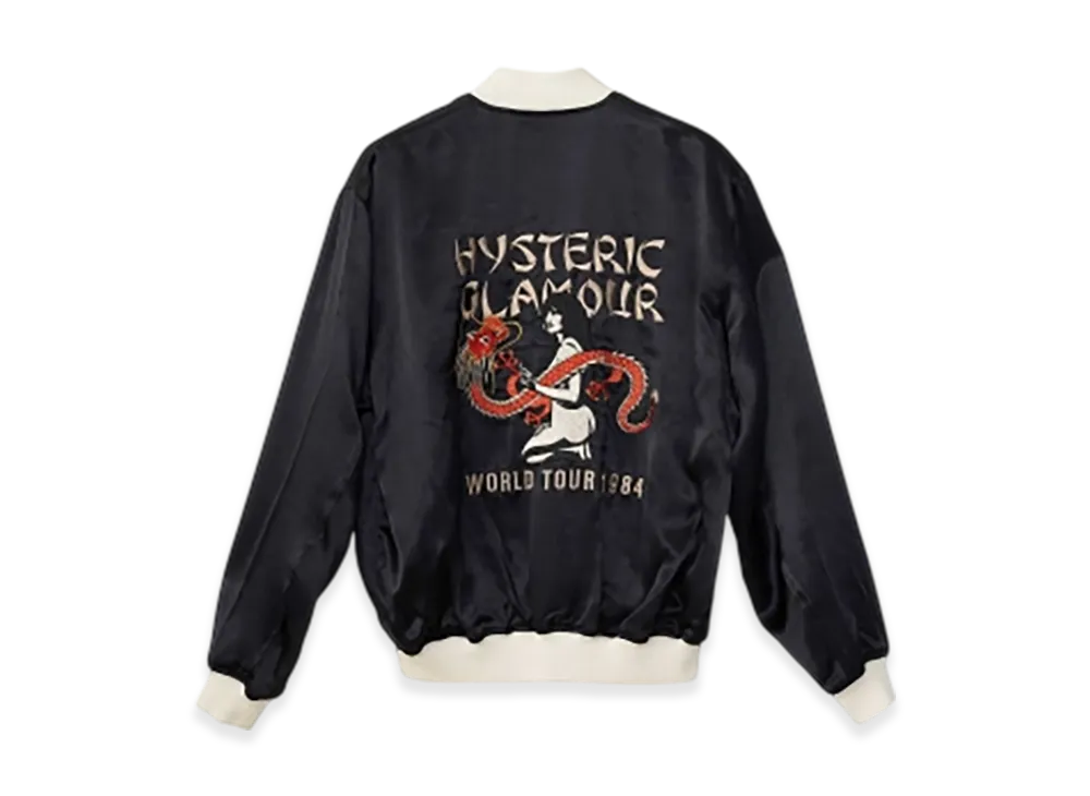 HYSTERIC GLAMOUR Dragon Lady Tour Embroidered Sukajan Jacket "Black"