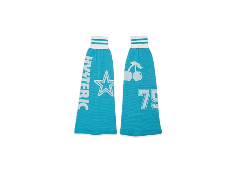 HYSTERIC GLAMOUR Hysteric Logo Jacquard Leg Warmers "Blue"