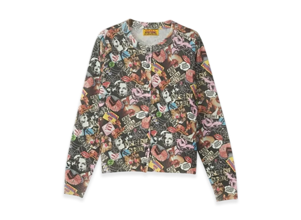HYSTERIC GLAMOUR Killer Queen Print Cardigan "Multi"
