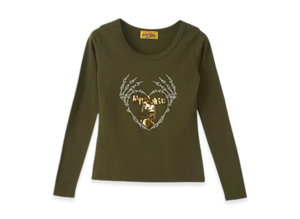 HYSTERIC GLAMOUR Skeleton Hands Chibi T-Shirt "Khaki"