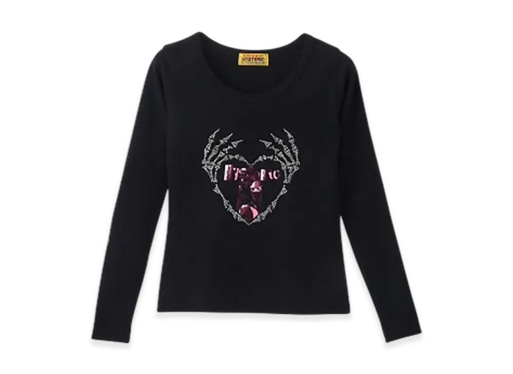 HYSTERIC GLAMOUR Skeleton Hands Chibi T-Shirt "Black"