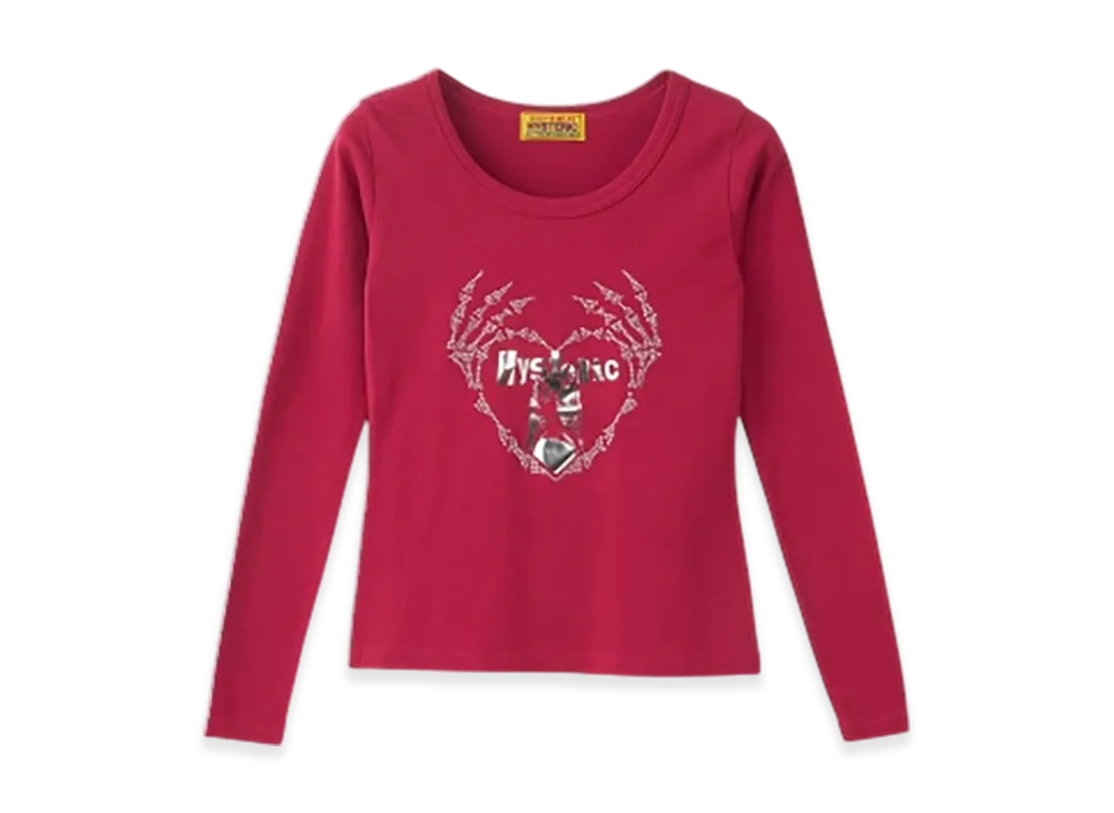 HYSTERIC GLAMOUR Skeleton Hands Chibi T-Shirt "Red"