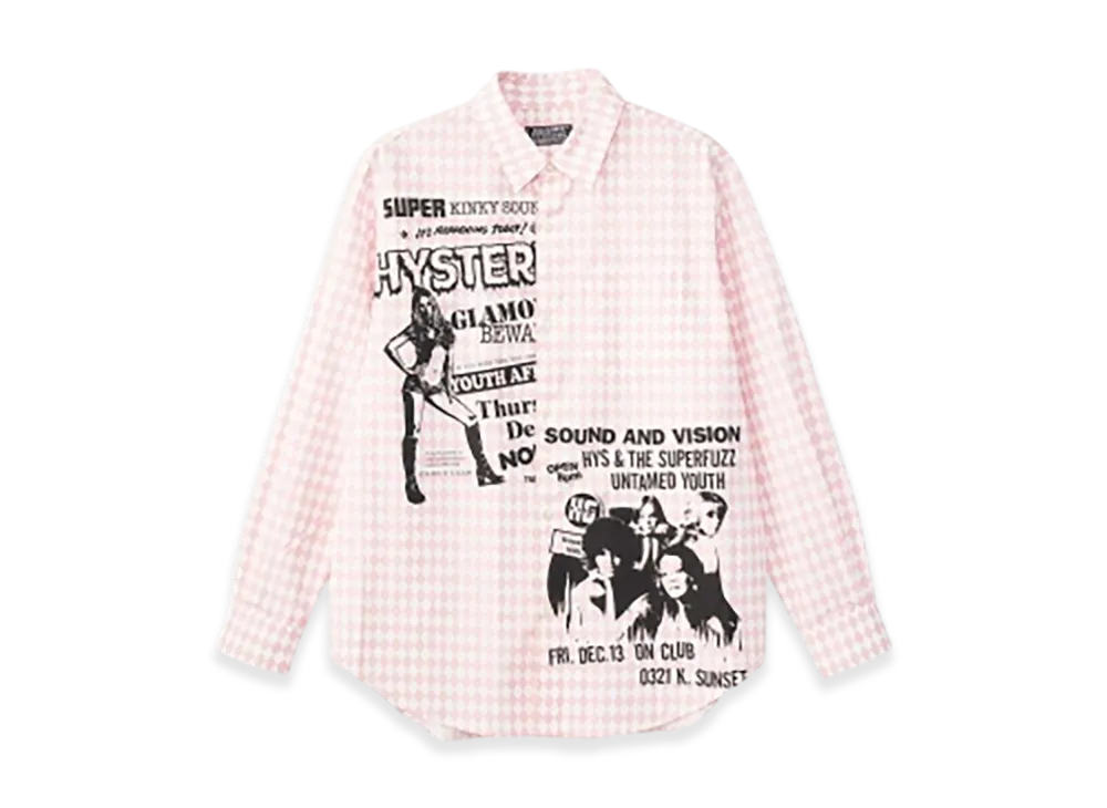 HYSTERIC GLAMOUR Bad Girl Club Regular Collar Shirt "Pink"