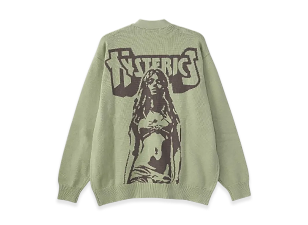 HYSTERIC GLAMOUR Bad Ass Mama Knitted Cardigan "Green"