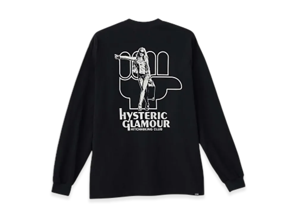 HYSTERIC GLAMOUR Hys Hitchhiking Club T-Shirt "Black"