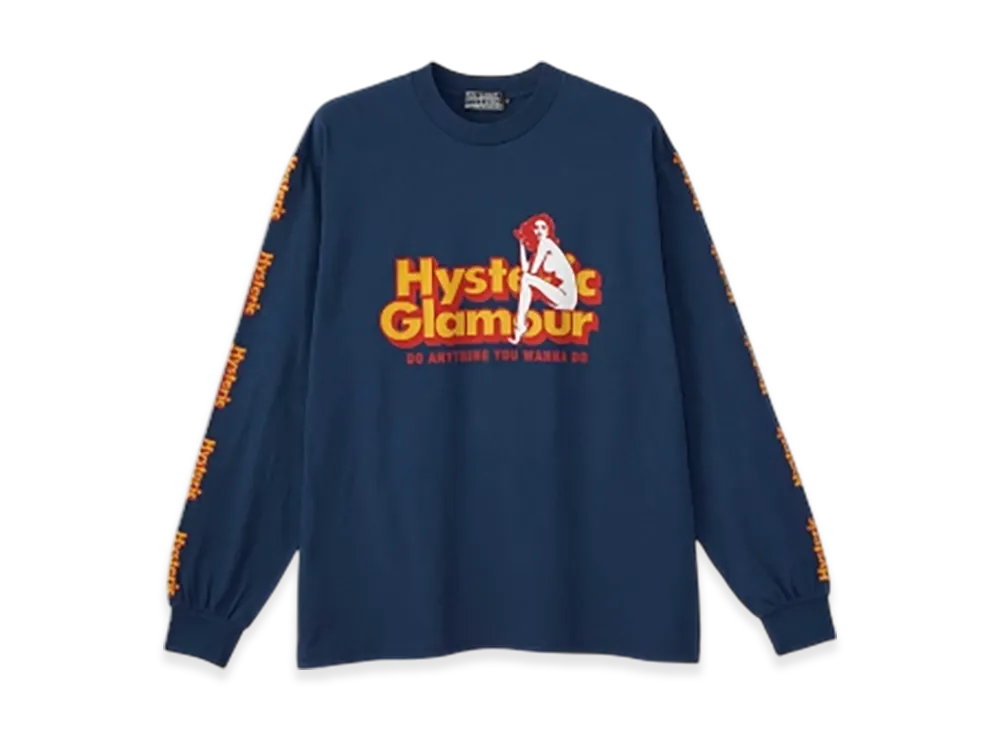 HYSTERIC GLAMOUR Do Anything T-Shirt "Navy"