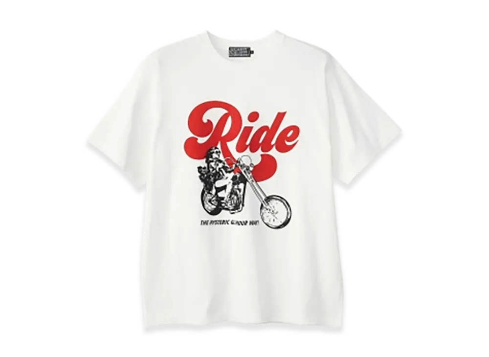 HYSTERIC GLAMOUR Ride A Motorcycle T-Shirt "White"
