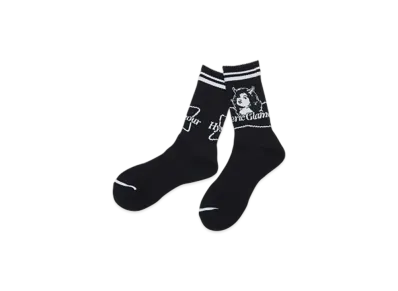 HYSTERIC GLAMOUR 2Tone Devil Woman Sports Socks "Black"