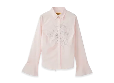 HYSTERIC GLAMOUR Hysteric Spider Lace-Up Frill Cuff Blouse "Pink"