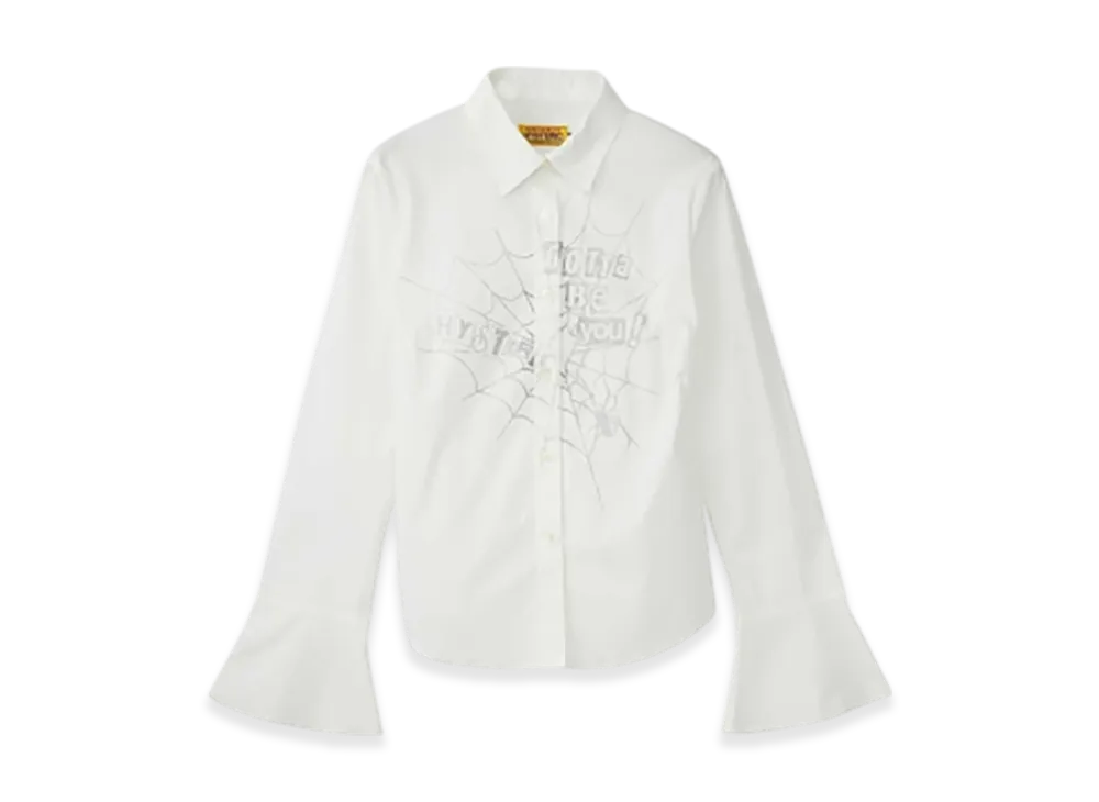 HYSTERIC GLAMOUR Hysteric Spider Lace-Up Frill Cuff Blouse "White"