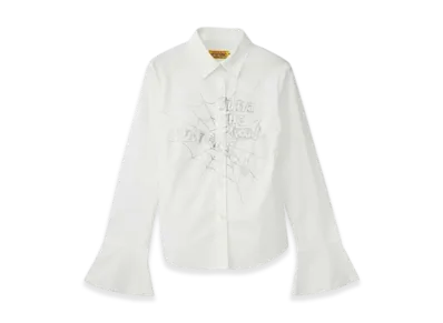 HYSTERIC GLAMOUR Hysteric Spider Lace-Up Frill Cuff Blouse "White"