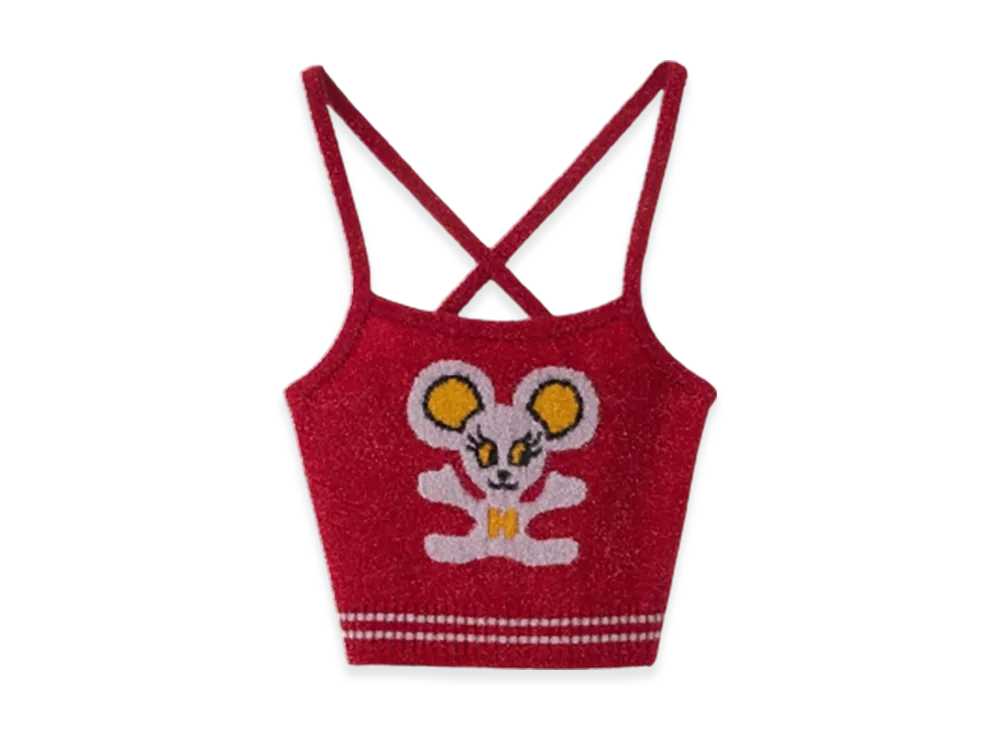 HYSTERIC GLAMOUR Mouse Jacquard Camisole "Red"