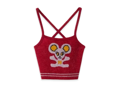 HYSTERIC GLAMOUR Mouse Jacquard Camisole "Red"