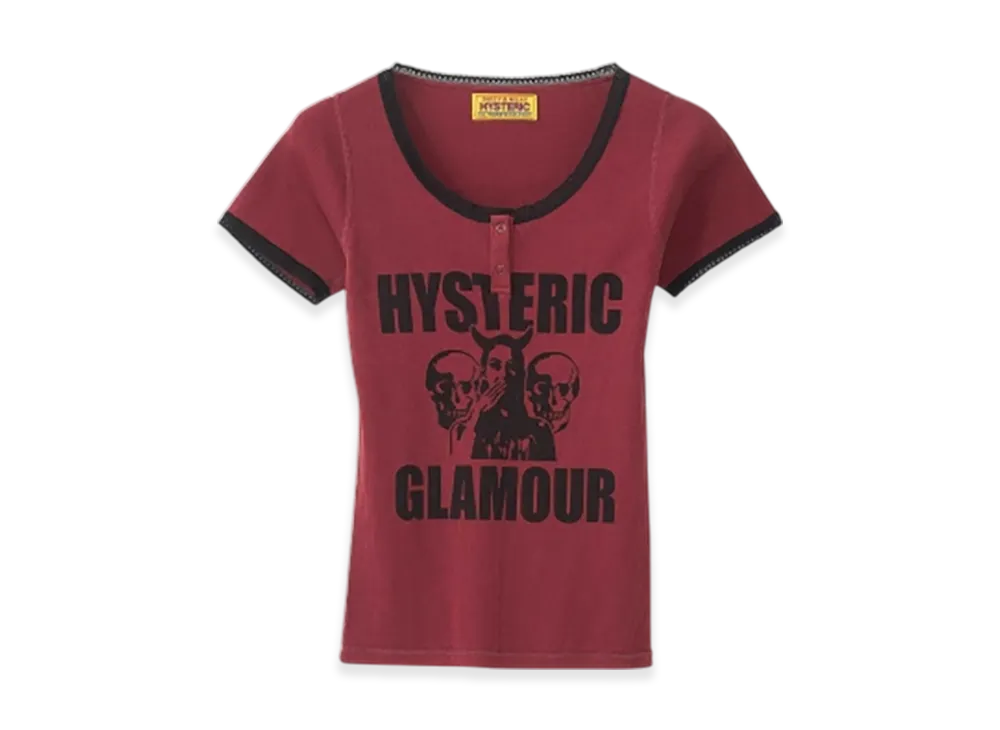 HYSTERIC GLAMOUR Evil Skull Chibi T-Shirt "Red"