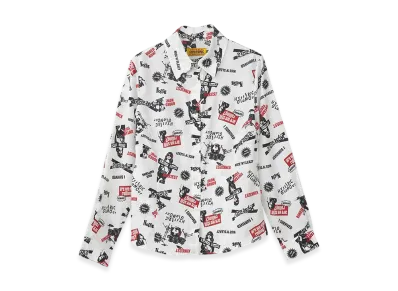 HYSTERIC GLAMOUR Rock Happening Pattern Compact Shirt "White"