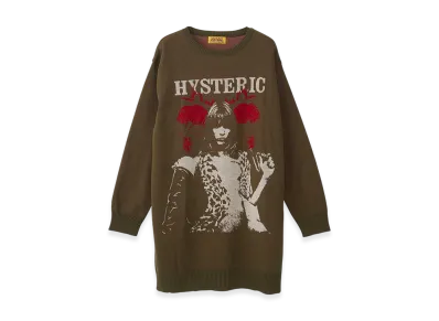 HYSTERIC GLAMOUR EP Berry Hys Jacquard Dress "Khaki"