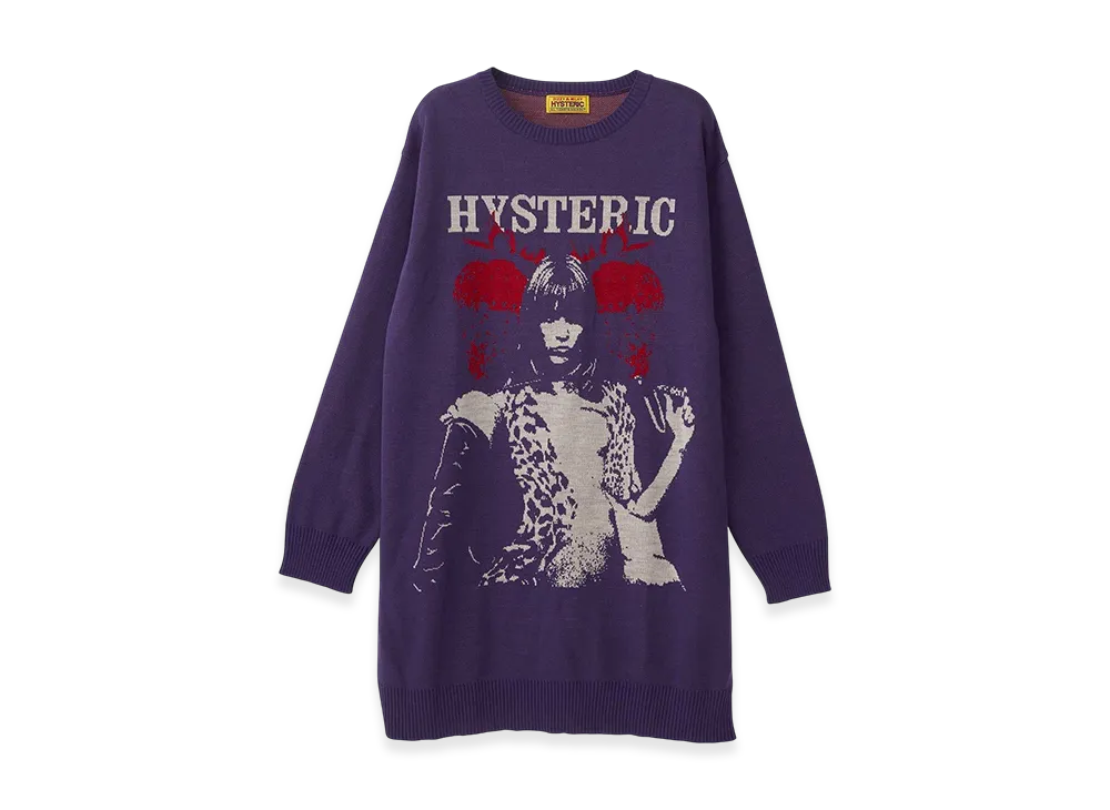 HYSTERIC GLAMOUR EP Berry Hys Jacquard Dress "Purple"