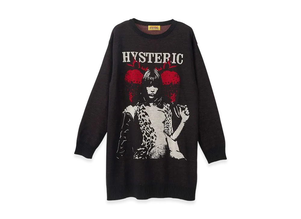 HYSTERIC GLAMOUR EP Berry Hys Jacquard Dress "Black"