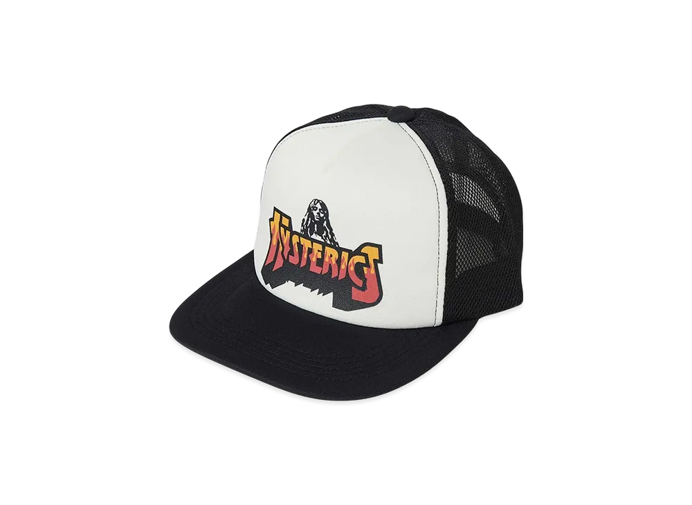 HYSTERIC GLAMOUR BAD ASS FIRE LOGO Mesh Cap "Black"