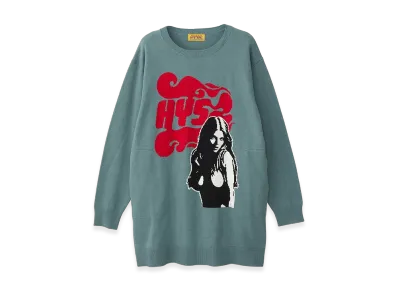 HYSTERIC GLAMOUR FLAME WOMAN Knit Dress "Green"