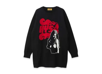 HYSTERIC GLAMOUR FLAME WOMAN Knit Dress "Black"