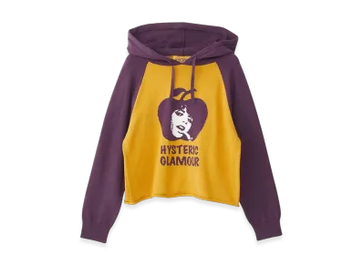 HYSTERIC GLAMOUR APPLE GIRL Knit Hoodie "Yellow"