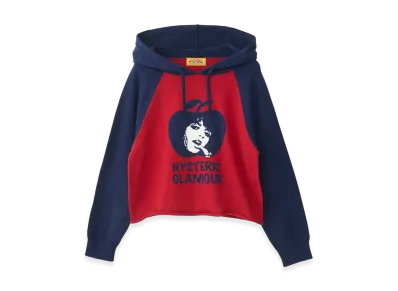 HYSTERIC GLAMOUR APPLE GIRL Knit Hoodie "Red"
