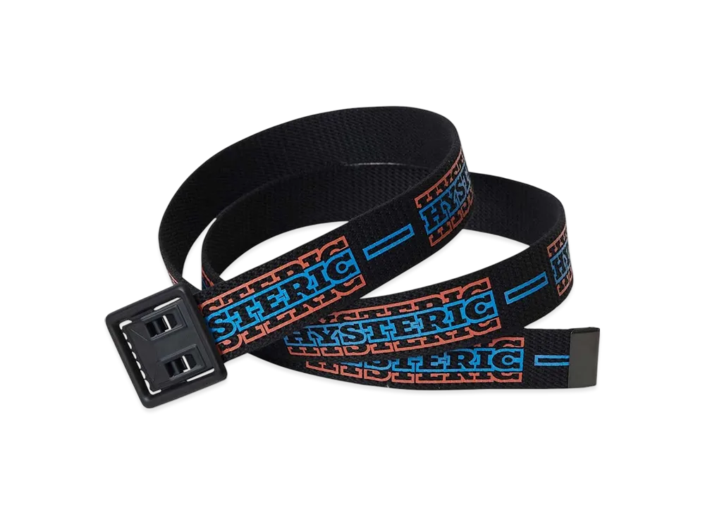 HYSTERIC GLAMOUR STRIPE LOGO Tape Belt "Black"