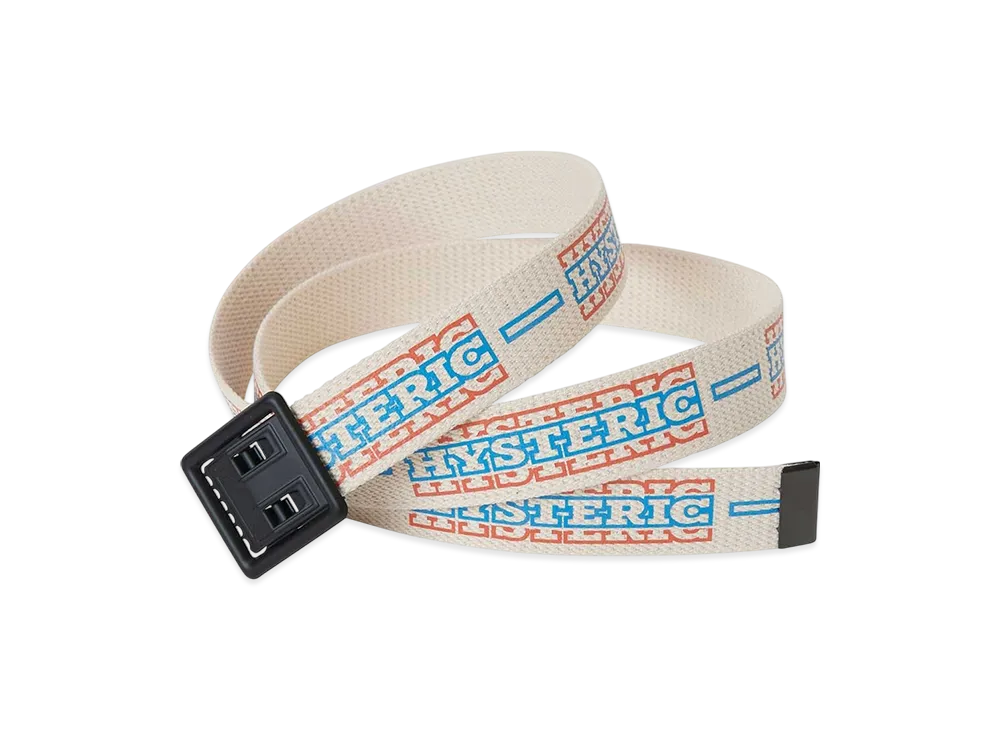 HYSTERIC GLAMOUR STRIPE LOGO Tape Belt "White"