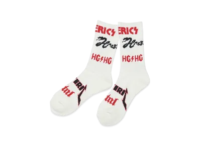 HYSTERIC GLAMOUR METAL LOGO Pattern Sports Socks "White"