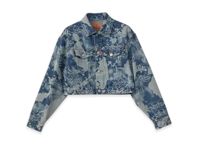 HYSTERIC GLAMOUR Dropping & Skull Pattern Denim Jacket "Light Indigo Blue"