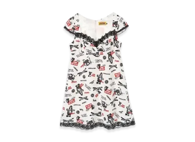 HYSTERIC GLAMOUR Rock Happening Pattern Dress "White"