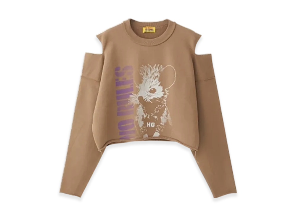 HYSTERIC GLAMOUR No Rules Short Sweatshirt "Brown"