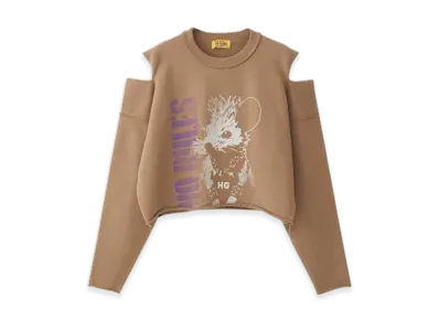 HYSTERIC GLAMOUR No Rules Short Sweatshirt "Brown"