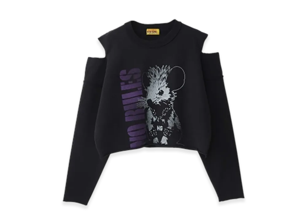 HYSTERIC GLAMOUR No Rules Short Sweatshirt "Black"