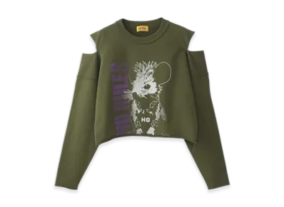 HYSTERIC GLAMOUR No Rules Short Sweatshirt "Khaki"