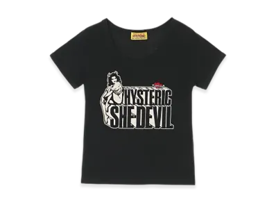 HYSTERIC GLAMOUR She Devil Heart Embroidered Mini T-Shirt "Black"