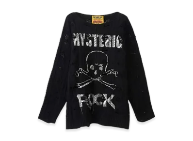 HYSTERIC GLAMOUR Siena Barnes / Hys Rock Crushed Sweater "Black"