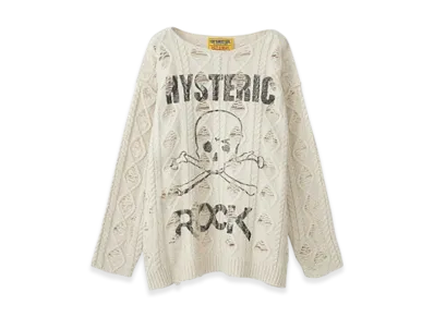 HYSTERIC GLAMOUR Siena Barnes / Hys Rock Crushed Sweater "White"