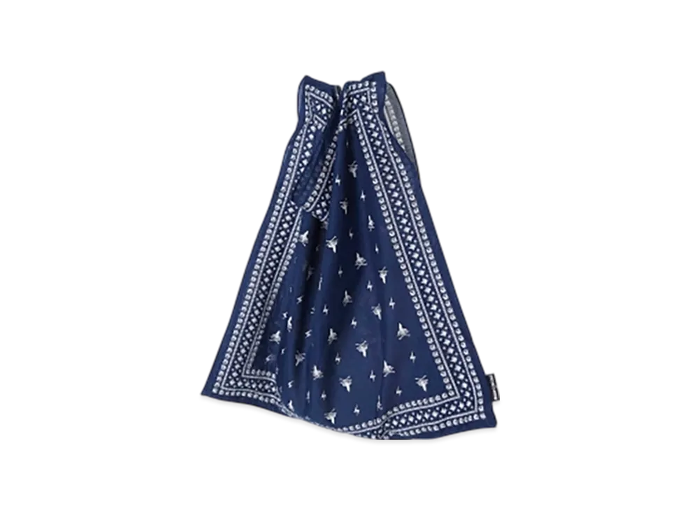 HYSTERIC GLAMOUR Woman On Skull Bandana Eco Bag "Navy"