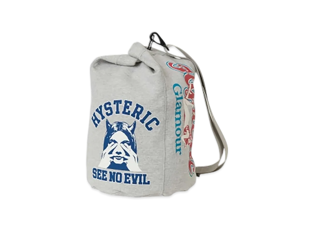 HYSTERIC GLAMOUR Colleege Collage Sweat Shoulder Bag "Top Gray"