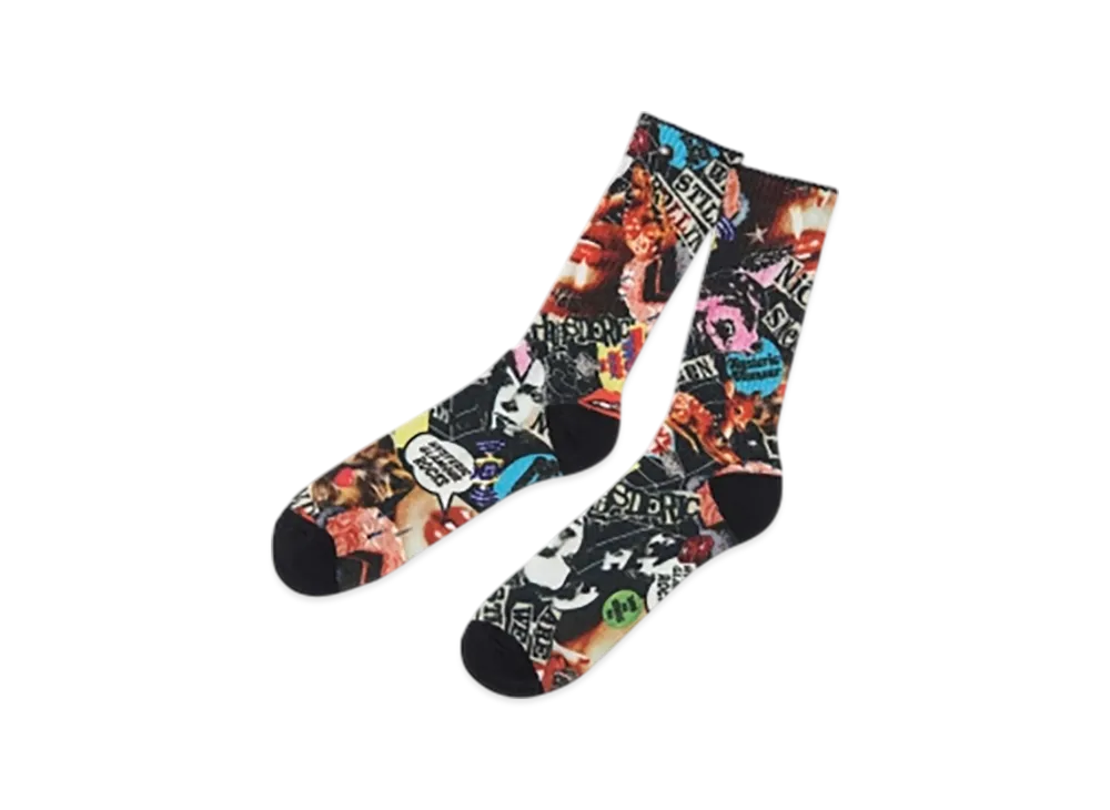 HYSTERIC GLAMOUR Killer Queen Pattern Sports Socks "Black"