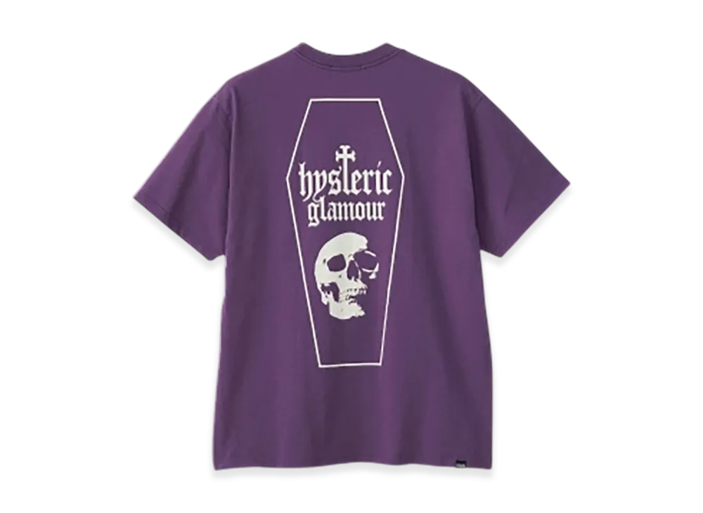 HYSTERIC GLAMOUR Skull Coffin T-Shirt "Purple"