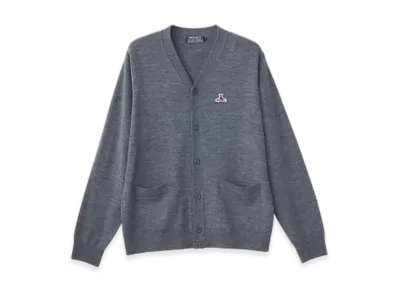 HYSTERIC GLAMOUR Speak No Evil Patch Cardigan "Top Gray"