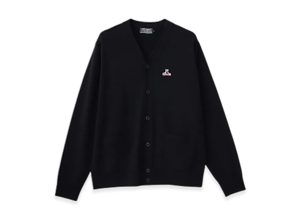 HYSTERIC GLAMOUR Speak No Evil Patch Cardigan "Black"