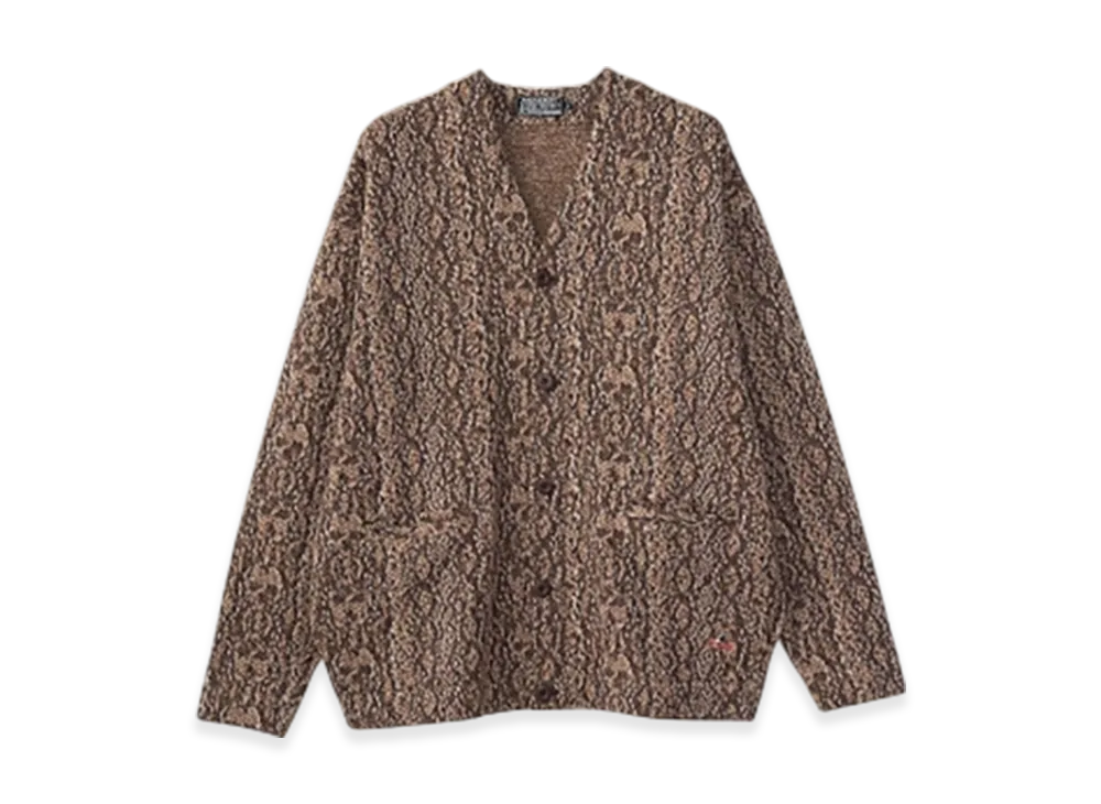 HYSTERIC GLAMOUR Speak No Evil Patch Cardigan "Brown"
